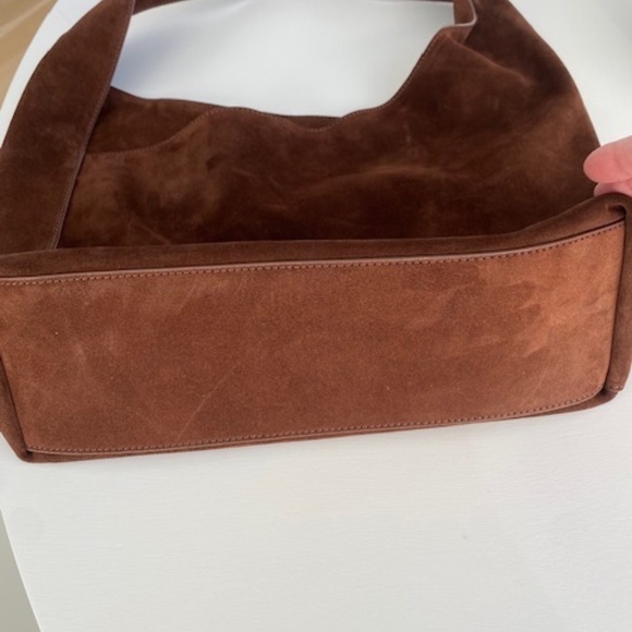 Elegant Brown Suede Shoulder Bag - Picture 3 of 5